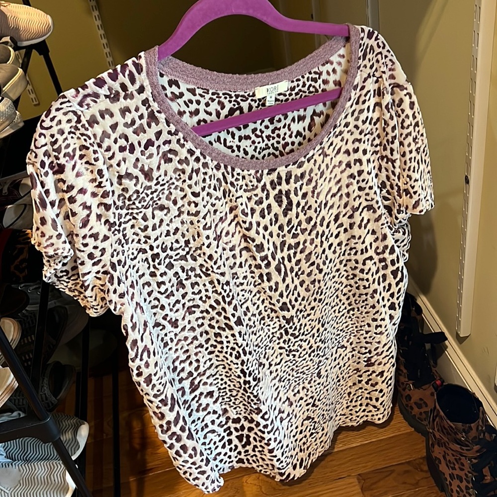 Sheer animal print shirt